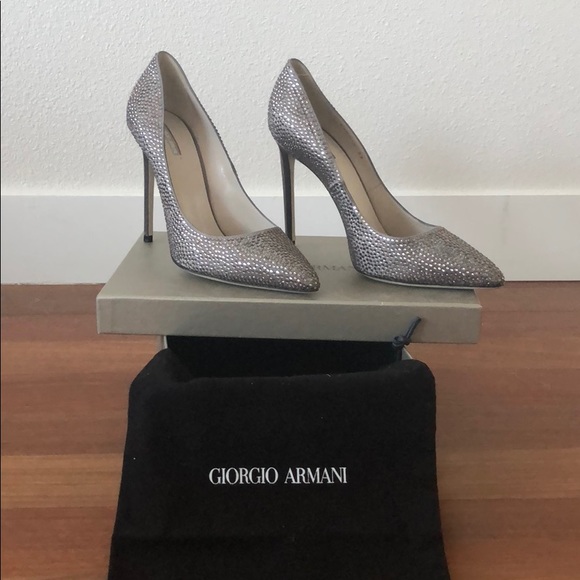 Giorgio Armani Shoes - Giorgio Armani Crystal Satin Pump